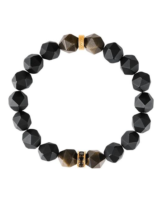 AWNL Brown Golden Obsidian & Onyx Mars Bracelet for men