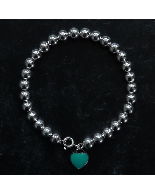 Shar Oke Metallic Heart Charm & Sterling Bracelet