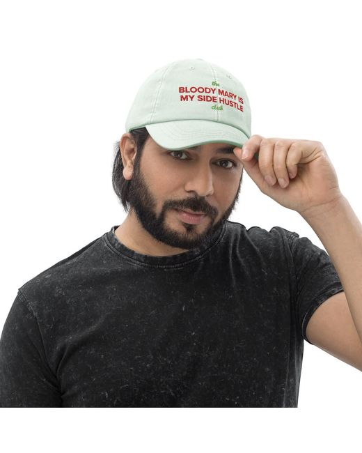 Anchor and Crew White Pastel Mint Bloody Mary Is My Side Hustle Club Chino Embroidered Cap