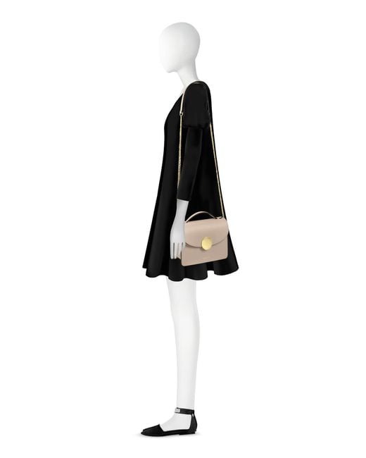 Le Parmentier White Neutrals New Ondina Top Handle Shoulder Bag