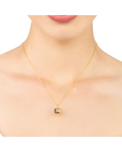 Latelita London Metallic Pomegranate Charm Necklace