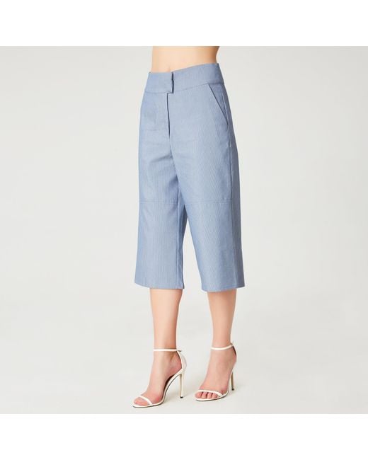 Smart and Joy Blue Wide Capri Pants