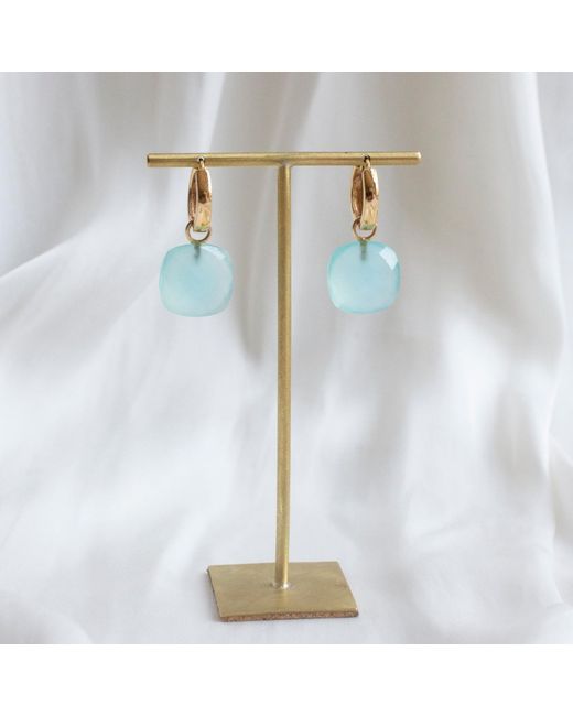 Preeti Sandhu Blue 14K Chalcedony Hoops