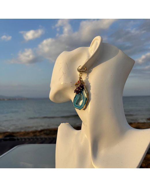 Sibylla Delphica Blue Agate Drop Earrings