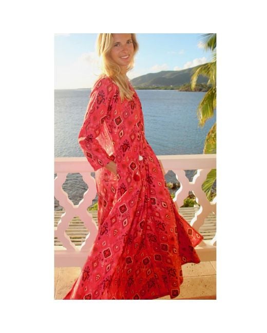 Antra Designs Pink The Fuschia Inca Kaftan