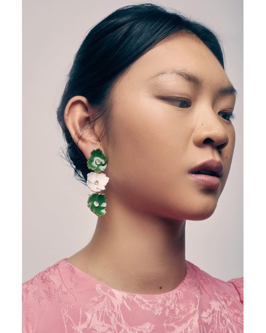 Lavani Jewels Green And Prunus Earrings