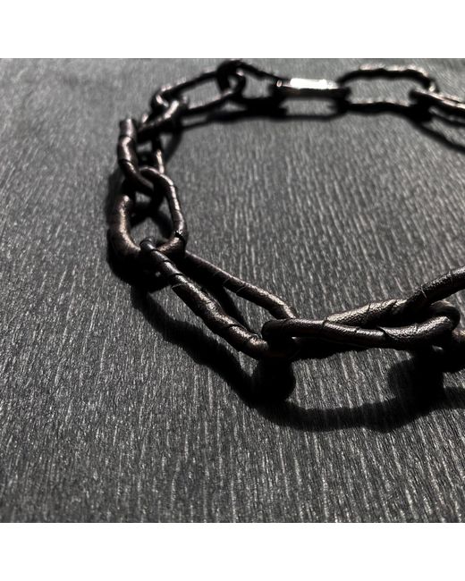 WAIWAI Black Link Leather Necklace