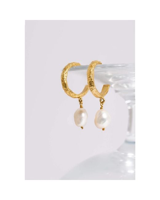 Lavani Jewels Multicolor Sadie Pearl Hoop Earrings