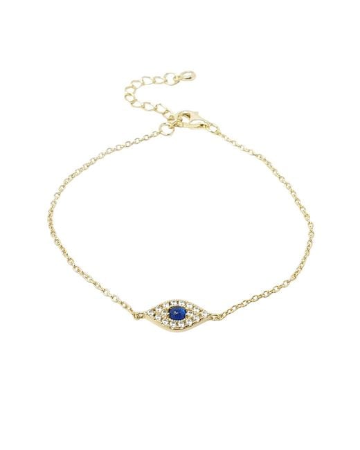 Harfi Women's Metallic Minimalist Elegant Evil Eye Plated Bracelet
