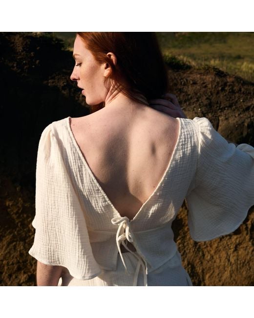 Italia A Collection White Neutrals Seashell Crochet Top