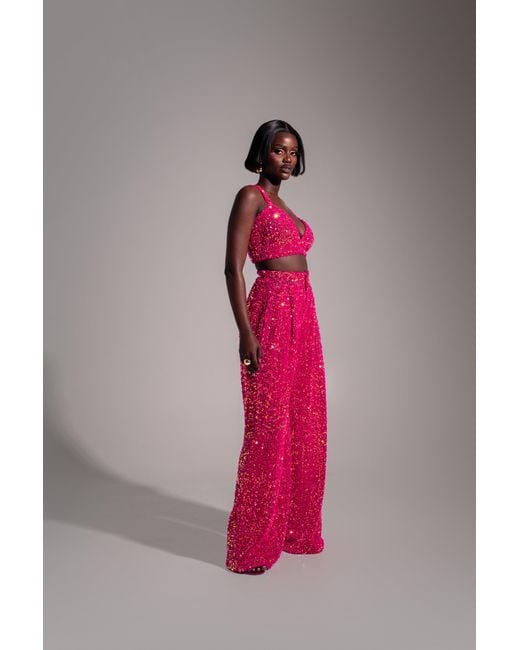 Ofuure Red Liza Sequin Pants