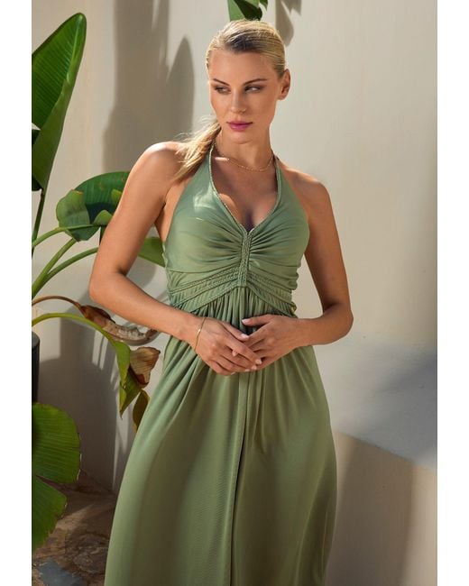 Chic by Lirette Green Halter Dress Natural