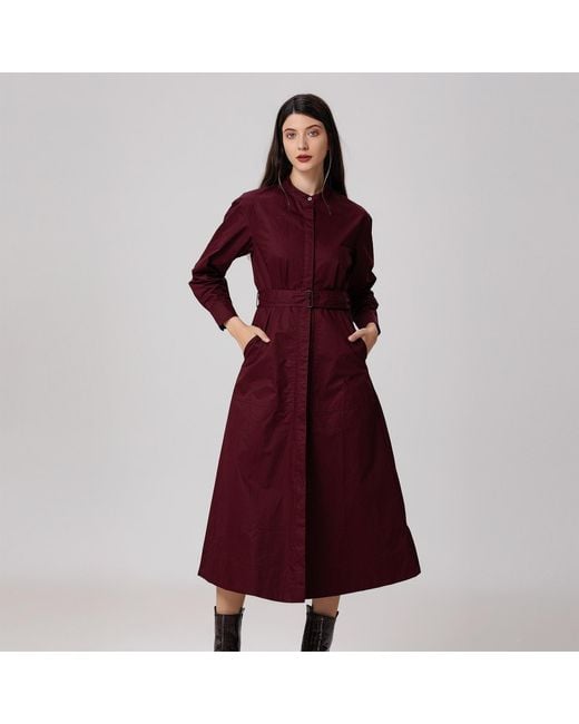 Smart and Joy Structured Cotton Shirt-Dress With Flared Skirt