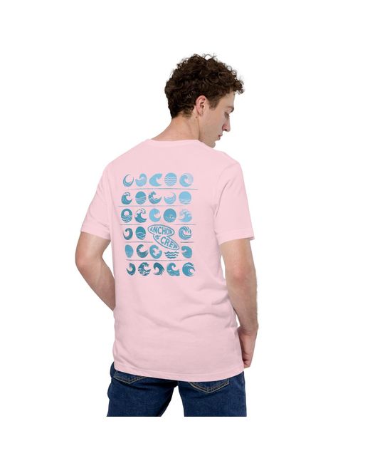 Anchor and Crew Pink Cotton Surf N Waves Passenger Organic Cotton T-Shirt for men