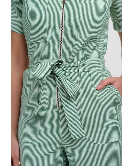 Sugarhill Green Billy Boilersuit, Narrow Stripe