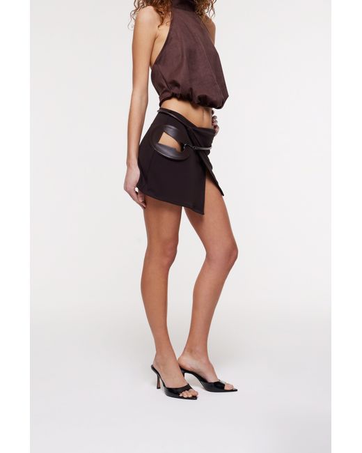 Bianca Resortwear Black Bruna Wrap Mini Skirt
