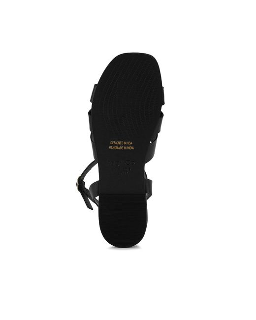 Rag & Co Black Ashton Flat Ankle Strap Sandals By Rag & Co
