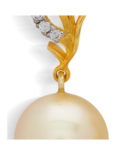 Dhwani Bansal Metallic Avera And Diamond Earrings With South Sea Pearls