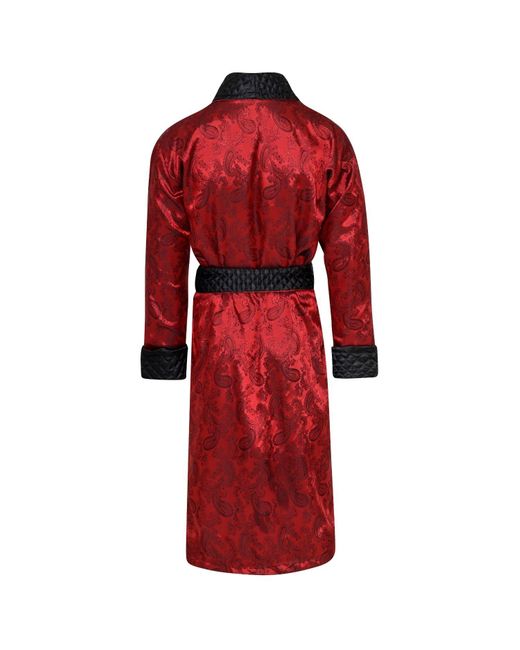 Bown of London Red Gable S Long Smoking Jacket for men