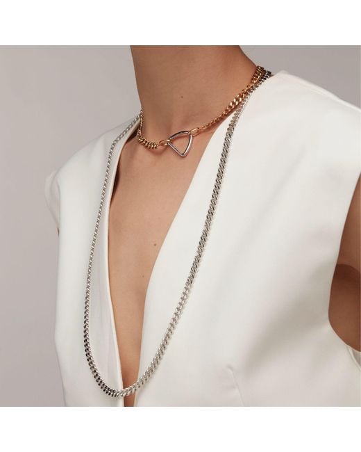 Onia Metallic Baby Cuban Link Long Chain Waist Chain