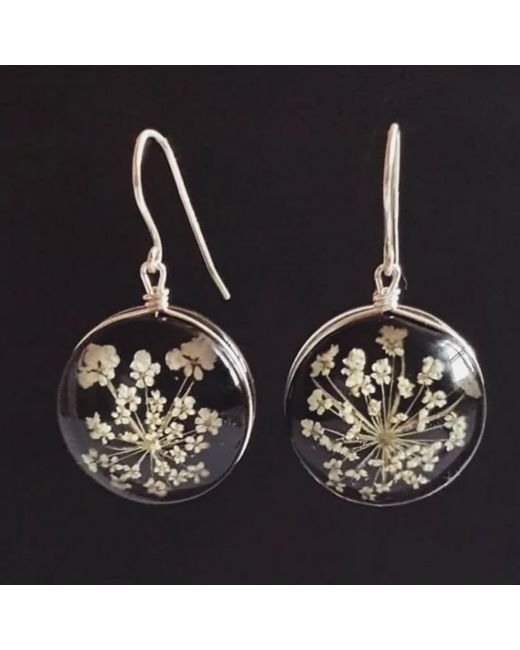 Laura Daili Black Queen Anne's Starry Night Earrings