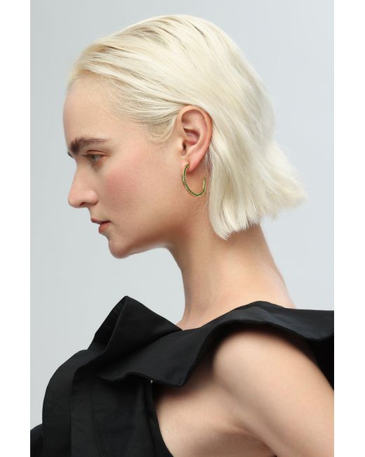 Classicharms Metallic Zirconia Molten C-Hoop Earrings