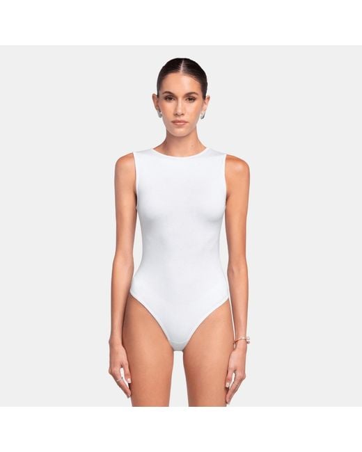 OW Collection White Tanktop Sleeveless Bodysuit