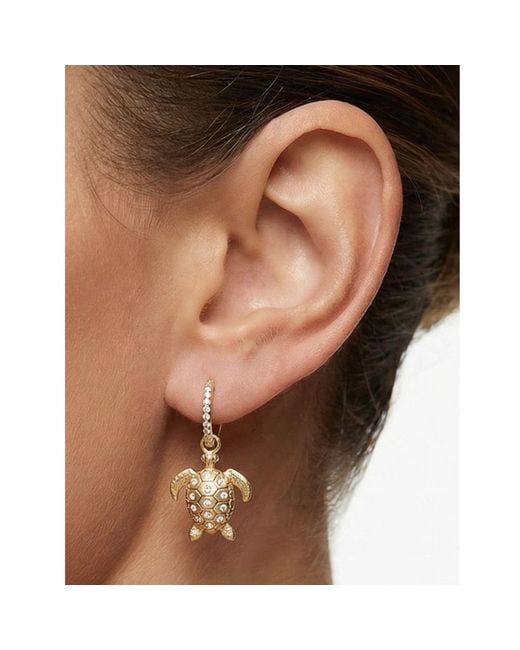 Oceanus Metallic Sea Turtle Sparkle Hoops
