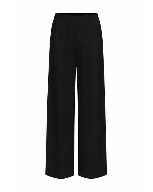 Exquise Black Shayna K Pants Wide Leg Knit Trousers