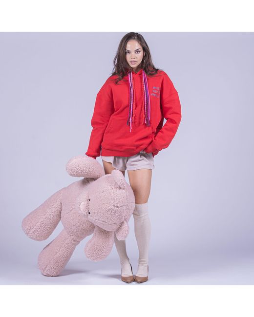 While We're Awake Red Dark Multi String Hoodie