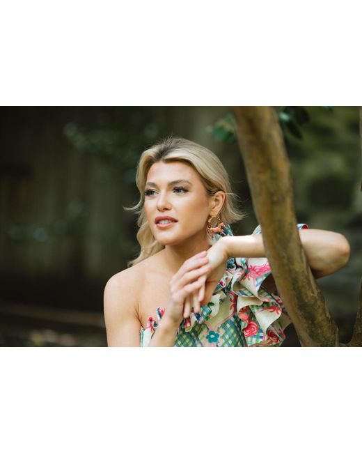 The Pink Reef Green Keeneland Horse Earring