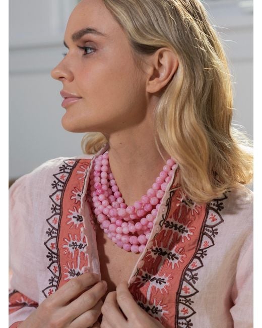 Fairchild Baldwin Pink Marbella Carnation Necklace