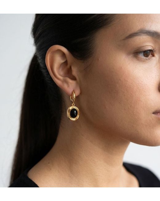 Uchi and Soto Metallic Enso Onyx & Molten Drop Huggies