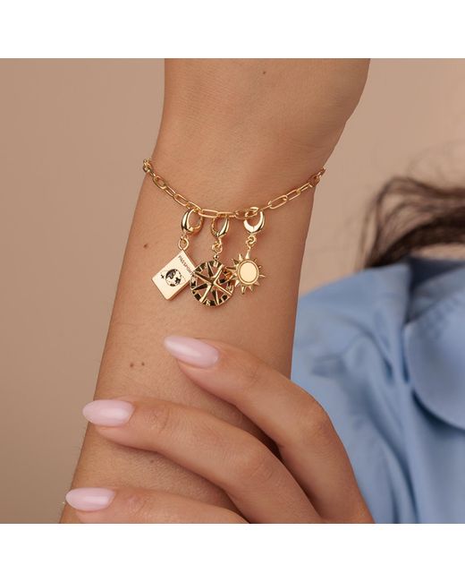 Lily Charmed Metallic Plated Holiday Oval Link Charm Bracelet