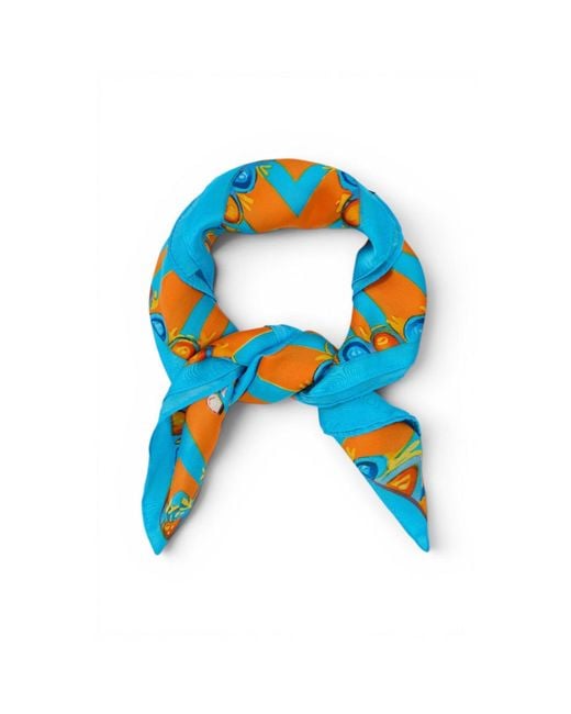 Saachi Blue Lemon Motif Satin Bandana