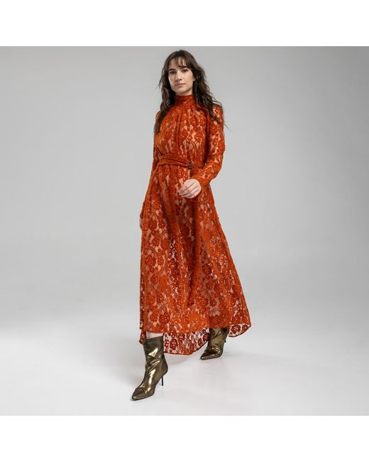 ARTISTA Red Lovers Lace Maxi Dress
