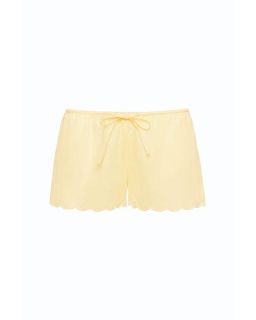 Montce Natural Sunshine Scalloped Low-Rise Drawstring Short