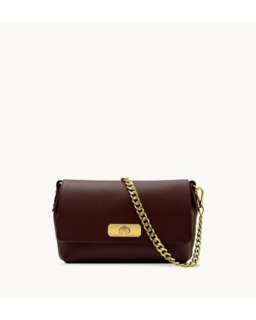 Apatchy London Purple The Maisie Midi Port Leather Bag
