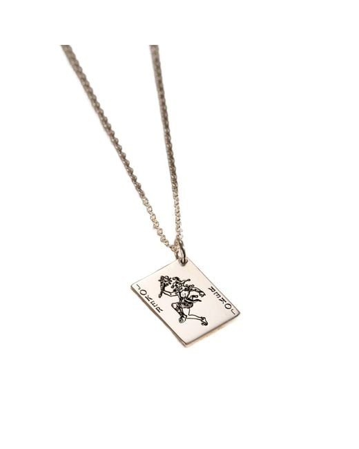 Posh Totty Designs Metallic Sterling Joker Playing Card Charm Necklace for men