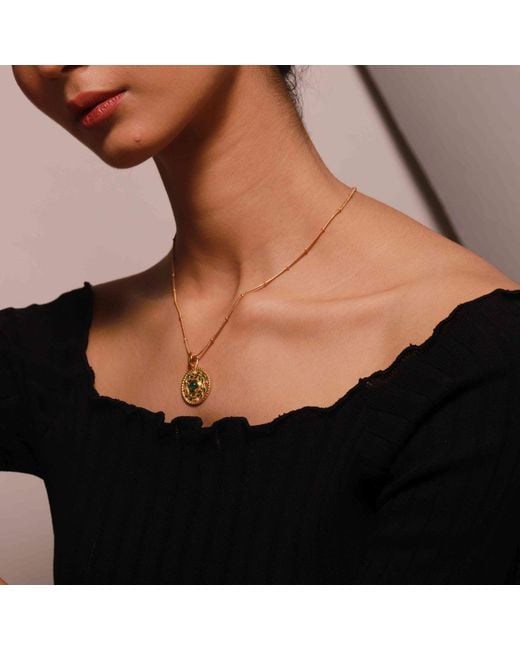 GEM BAZAAR Metallic Emerald Birthstone Mythology Pendant