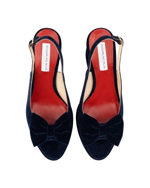 Rosamund Muir London Blue Rignana Velvet Wedges