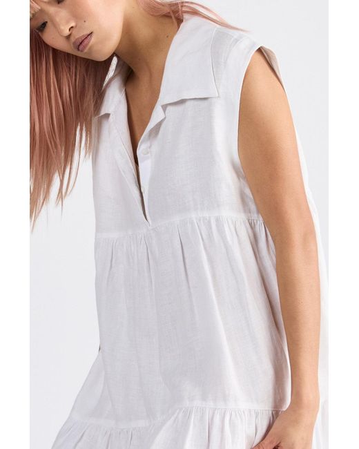 Dref White Campari Linen Dress