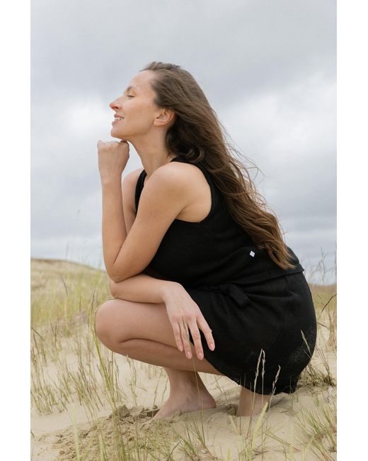 SALANIDA Black Mare 100% Linen Wrap Skirt