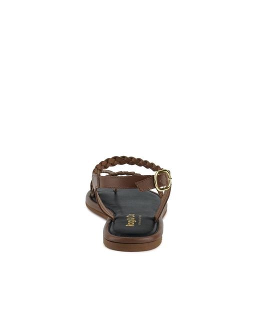 Rag & Co Brown Stallone Tan Braided Flat Sandals By Rag & Co