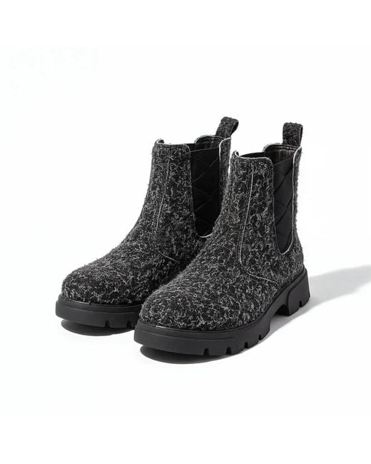 By Virgo Black Alona Handcrafted Mohair Leather Boot