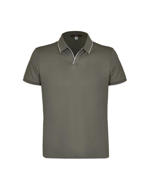 DAVID WEJ Green Marco V-Neck Polo Shirt for men