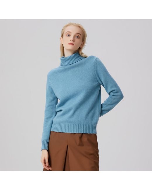 Smart and Joy Blue Turtle Neck Jumper