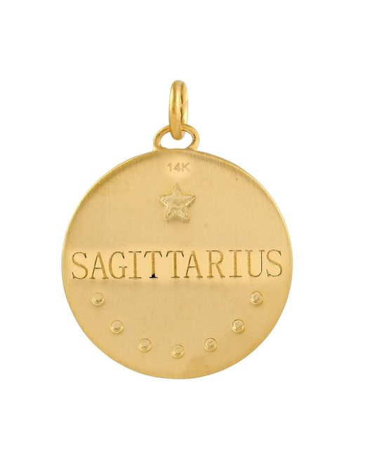 Artisan Metallic Diamond Sagittarius Zodiac Medallion Pendant
