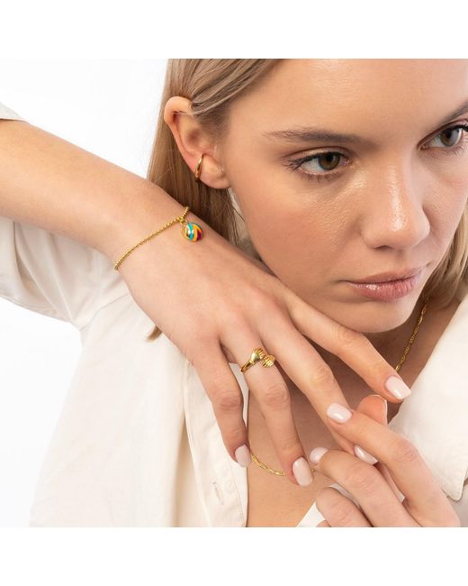 Spero London Metallic New Hug Ring With Hands Sterling & Plated