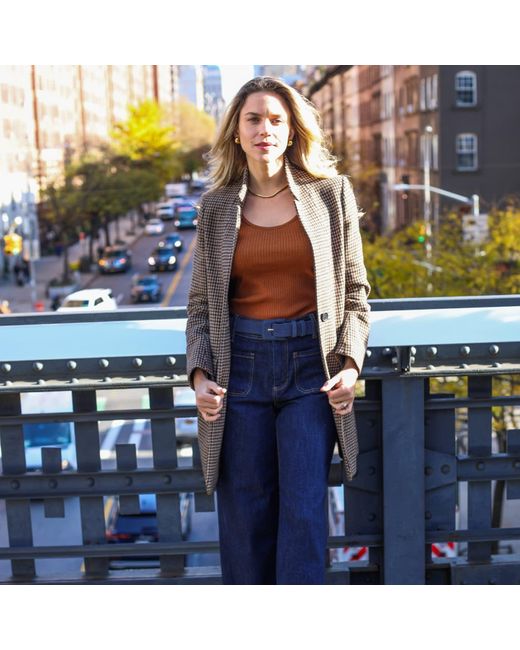 BeltBe Blue Suede Rectangle Buckle Belt